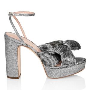 Never Worn Loeffler Randall Natalia Dark Silver Bow Heel